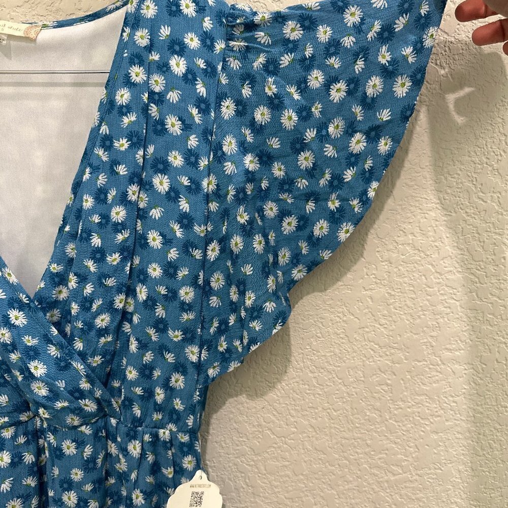 NWT Altar’d State Women's Blue Floral Cotton Mini Dress Size S - NWT—Host Pick - Picture 6 of 9